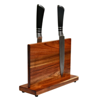 Vente en gros d'ustensiles de cuisine Youlike support de couteau magnétique en bois d'acacia solide bloc debout pour 2 côtés