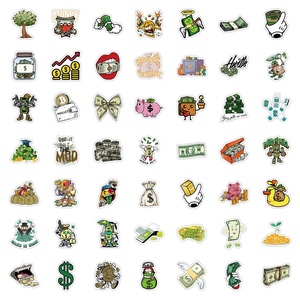 Paquete de 52 Pegatinas de Dinero de Dibujos Animados, Pegatinas de Vinilo Personalizadas, Impermeables, para Diario, Decoración, Papelería, Dinero en Efectivo - Product Image 6