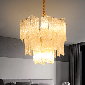 Lámpara de Araña Moderna de Cristal Ovalado para Comedor, Dormitorio o Villa, Estilo Postmoderno, Lujo Ligero, Modelo HM-GG-C-6057 - Product Image 2