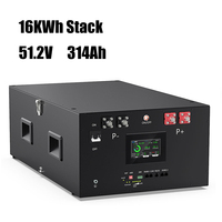 Stock Pologne - Pack de batteries LiFePO4 verticales empilables 16 kWh, 48 V 51,2 V 314 Ah pour système de stockage d'énergie solaire domestique