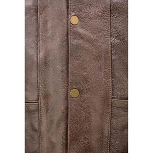 Gilet en cuir professionnel, cuir véritable, gilet rétro marron pour homme, poches latérales, col en V, gilet de qualité supérieure, fabriqué sur mesure - Product Image 4