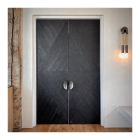 Porte d'entrée extérieure en aluminium de style minimaliste et luxueux à double ouverture pour maison et hôtel
