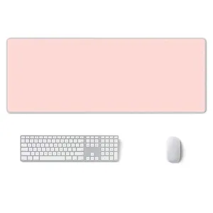 Logo kustom ukuran lembut tahan air PVC PU kulit taplak meja, 31.5 "x 15.75", karang merah muda