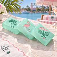 Tuiles de Mahjong personnalisées Palm Beach Club, ensemble de Mahjong en résine époxy fait main pour les jeux d'été en plein air sur la plage