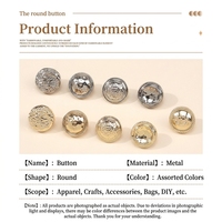 Boutons à pression vintage en alliage de zinc texturé martelé, style luxe, forme champignon, étoile, cœur, diamant, lavables pour manteaux et coupe-vent
