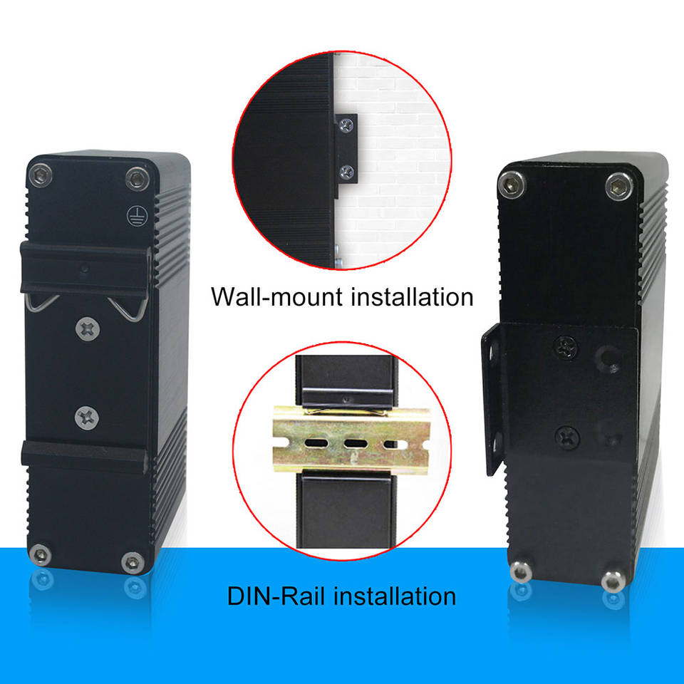 Industrial Hardened Gigabit High Power PoE Injector 12~48V DC Power Input