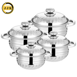 Hotsale 4Pcs 5kg Sus410 Marmites à soupe et bouillon en acier inoxydable Ollas Casroles Batterie de cuisine noire - Product Image 3