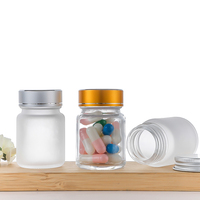 Flacon de Produit de Soins de Santé de Haute Qualité 40ml-200ml en Verre Transparent et Dépoli pour Capsules