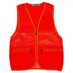 Outdoor Sport Breathable Oem Simple Sleeveless Jackets Summer Red Mesh Mens Fishing Vest with Mesh