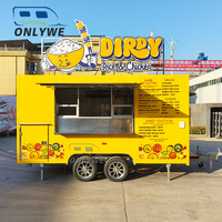 ONLYWE Food Truck Bbq Food Trailer Concession Trailer Hot Dog Mobile bar Taco Pizza Truck Coffee Carts Food Trailer