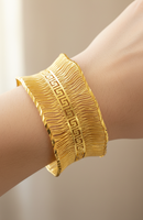 Bracelet large en cuivre plaqué or 24 carats Z H Vintage, style géométrique ajouré, bijoux arabes de Dubaï, vente en gros, mode féminine