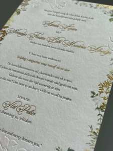 Invitation de mariage en papier doré à l'or fin, couleur vert émeraude, format enveloppe, impression typographique, <span class=keywords><strong>carte</strong></span> d'invitation de mariage - Product Image 4