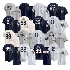 Maillots de baseball 2026 neufs et pas chers, avec surpiqûres, pour équipes américaines, personnalisables, tous les joueurs : 99 Judge, 2 Jeter, 3 Ruth - Product Image 1