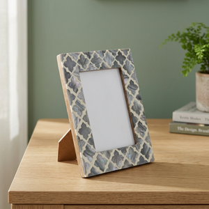 BS INTERNATIONAL Decorative Design Handmade Embossed Bone Inlay for Vertical Square Adjustable Wall <b>Mount</b> Photo <b>Frame</b> - Product Image 1