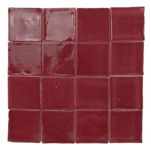 Piastrelle in Ceramica Vitri Rosse 10x10, Mosaico Quadrato per Decorazione Pareti e Pavimenti - Product Image 1