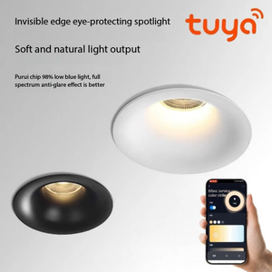 Foco Inteligente Tuya Smart Spotlight Arc, Empotrable sin Marco, Regulable, Ajuste de Color, Control Remoto ZigBee, Integración de Control por Voz, 95mm - Product Image 2
