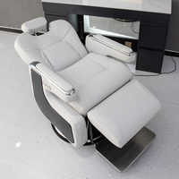 Bojue FanRui chaise de barbier de luxe en acier inoxydable chaise de cheveux salon de coiffure spécial chaise pivotante cheveux shampooing intelligent massage
