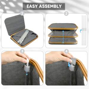 Cesto de lavandería plegable Cesta de lavandería plegable de bambú con asas para almacenamiento Dormitorio Essentials - Product Image 5