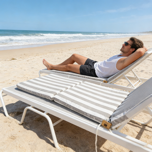 Coussins de chaise longue <span class=keywords><strong>d</strong></span>'extérieur imperméables en gros, revêtement PU, rayés, pour patio, plage, camping, voyage, toutes saisons - Product Image 4