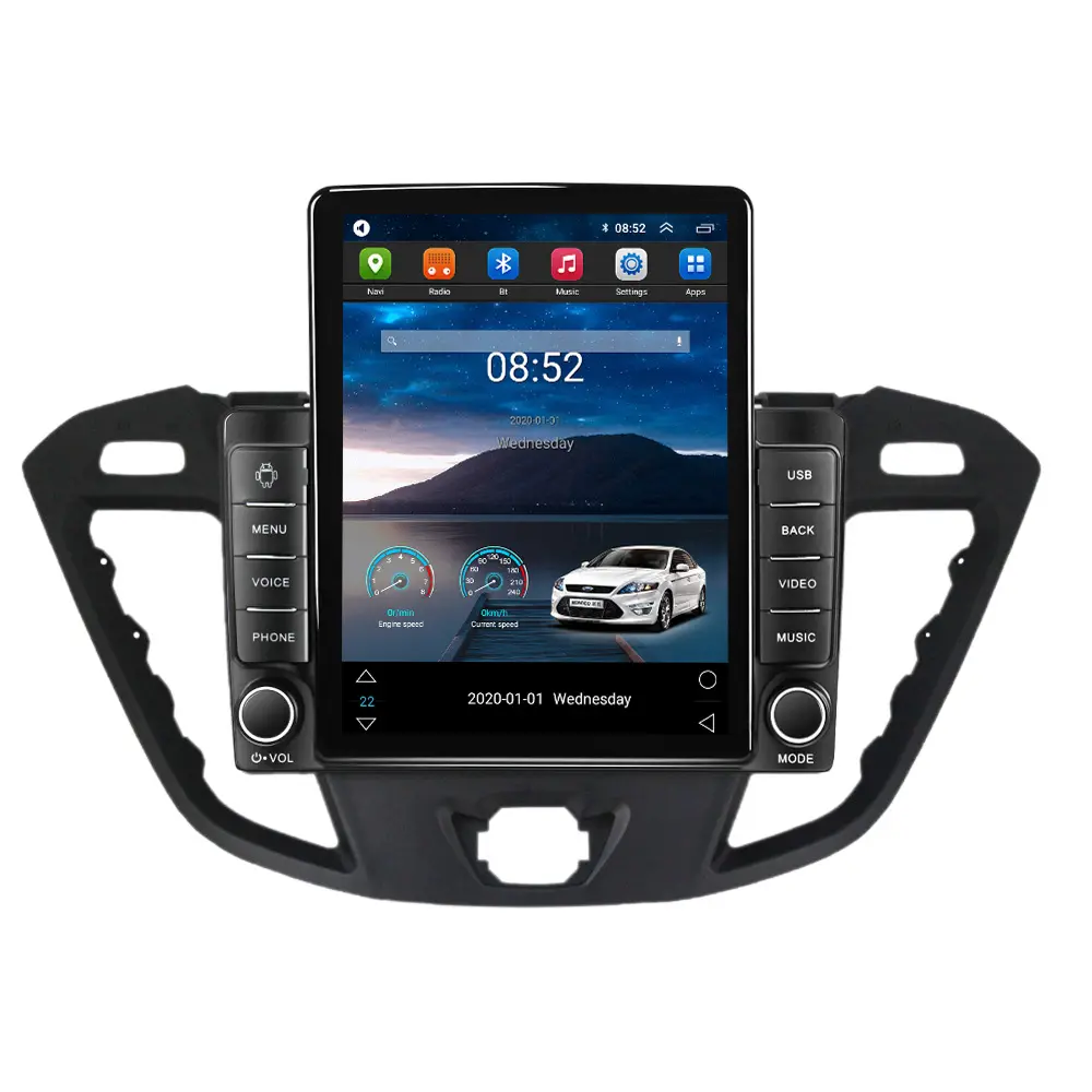 Lecteur DVD de voiture à écran MEKEDE Android 9 IPS 2.5D pour Ford Transit Custom 2013-2018 1 + 16GB GPS BT Radio SWC