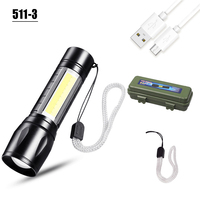 Grosir senter mini portabel Aloi USB isi ulang senter mini Senter led saku isi ulang daya