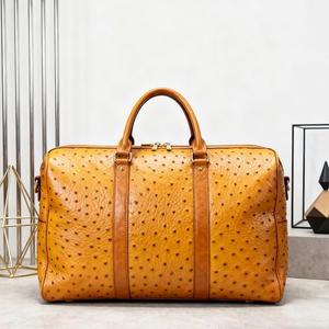 Produttore Custom Top in pelle di vacchetta di grano borsone da palestra Weekender notte modello di struzzo borsone da viaggio in pelle da uomo - Product Image 5