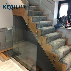Support de balustrade en verre sans cadre pour escalier en acier inoxydable, montage d'escalier réglables, goupilles à vis filetées m12, pince de suspension miroir