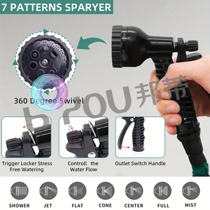 Expandable Garden 3/4 Inch Female & Male Thread Connector Lightweight and Easy Carrying with 7-Nozzle Gun - Product Image 5
