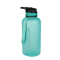 Grande gourde de sport de 74 oz avec bouchon à ouverture rapide, bouteille d'eau motivante avec marqueur de temps, bouteilles d'eau sans BPA de 2,2 L avec bouchon à ouverture rapide