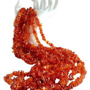 Pietre preziose di pietre preziose arancioni ambrate a forma libera per la creazione di gioielli e la tessitura di perline - Product Image 5
