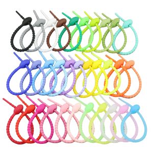 215mm kabel gantungan kunci lembut merenggang DIY tas mainan boneka mewah liontin tali silikon Multi guna pengikat kabel fleksibel - Product Image 1