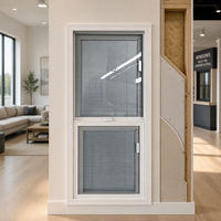 Fenêtres à guillotine simples en PVC/UPVC à double vitrage, résistantes aux ouragans, design français, fabrication chinoise, vente chaude