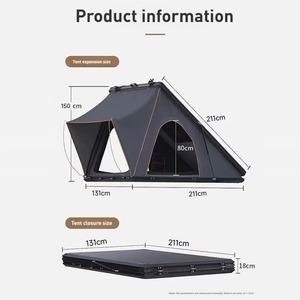 <span class=keywords><strong>Vendita</strong></span> calda 2025 nuovo triangolo da <span class=keywords><strong>campeggio</strong></span> all'aperto <span class=keywords><strong>in</strong></span> alluminio 1-2 persone 4WD off Roade Hard Shell Top tenda tipo di rinforzo dritto - Product Image 4