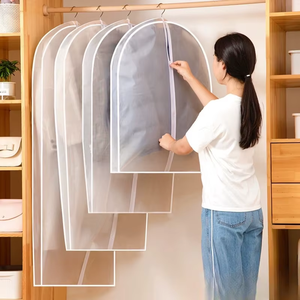 Couverture de vêtement suspendue <span class=keywords><strong>Protection</strong></span> PEVA cache-poussière en plastique pour costume manteau garde-robe vêtements organisateur - Product Image 3