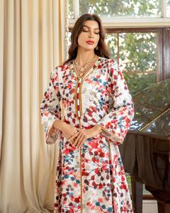 Femme Modeste Diamant Revers Abaya Chic Ramadan Caftan Marocain Jalabiya Robe Polyester Soie pour Adultes Dubai Robe <span class=keywords><strong>Djellaba</strong></span> - Product Image 2