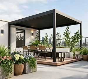 Motorized aluminum pergola Custom Size Villa Backyard Rainproof Aluminum Gazebo Outdoor aluminum pavilion canopy - Product Image 3