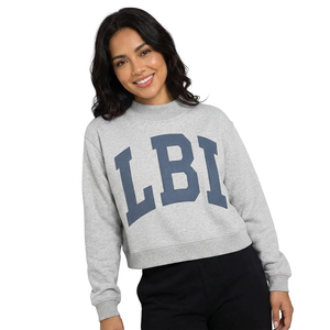 เสื้อสเวตเชิ้ตคอเต่าแบบมีฮู้ดพิมพ์ลายตัวอักษร LBI แบบสั่งทำ OEM ทรงหลวมสไตล์วินเทจสำหรับวัยรุ่น ชมรม วิทยาลัย  ใส่ในวันแข่งขัน - Product Image 1