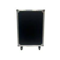 Flight case pour mixeur DJ 16U en aluminium et contreplaqué, fabriqué sur mesure, de haute qualité, avec 2 portes et mousse antichoc