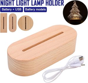 DIY Custom Modern Wood <b>Night</b> <b>Light</b> Base 3D LED Lamp with Dimmable USB Interface Acrylic Design Warm White <b>Light</b> - Product Image 4