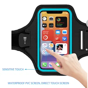 Bolsa de braço esportiva ajustável para meninos e meninas, bolsa de corrida com tela de toque reflexiva para celular, novo design, novidade de 2024