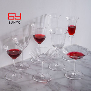 Ensemble de verres à vin en cristal haut de gamme SUNYO, couleur dégradée, verres à fleurs et verres à vin rouge, élégants pour le vin, les coupes à champagne - Product Image 5