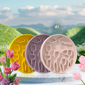 Alimentador más lento para perros con forma de flor de tulipán personalizado, alfombrilla para lamer, alfombrilla lavable de silicona para mascotas, cuencos de alimentación para cachorros, alfombrillas - Product Image 4