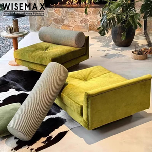 WISEMAX FURNITURE Sofá modular de pana de lujo ligero italiano Sofá seccional combinado de tela de terciopelo moderno para sala de estar - Product Image 6