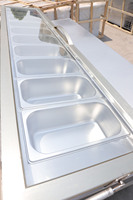 Kulkas Meja Persiapan Pizza Komersial Stainless Steel Laris Manis, Meja Bar Pizza, Lemari Pendingin Pizza