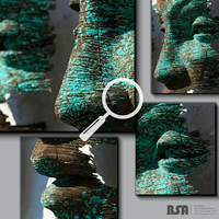 Sculpture de paysage facial en bronze coulé sur mesure, sculpture murale en bronze facial pour décoration extérieure