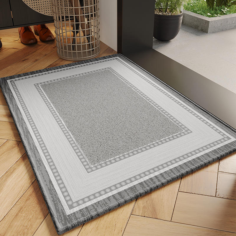 Semelle en caoutchouc velours de coton bambou - Annie gris clair