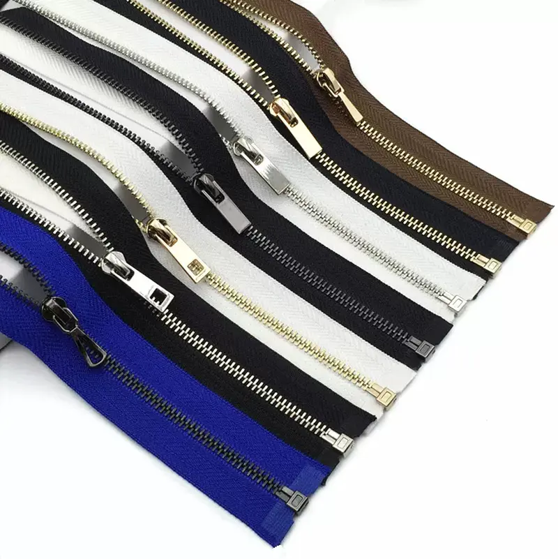 Custom zipper jacket metal sewing zip #3 #5 #8 #10 #20 fermeture eclair open end metal zipper