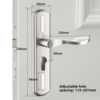 Serrure de porte de chambre silencieuse, finition polie, usage domestique ; Conception universelle pour portes principales/bois/interieur ; Fixation magnétique réglable