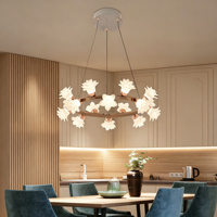Lustre LED floral, luminaire suspendu LED, lampe suspendue florale pour escalier, pour projets résidentiels et commerciaux