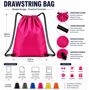 Sac à dos à cordon en polyester imperméable personnalisé avec logo MYD1083, certifié ISO9001, pour le voyage et les activités de plein air, vente en gros - Product Image 2